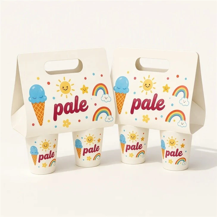 Custom Logo Biodegradable Foldable Paperboard Cup Holder
