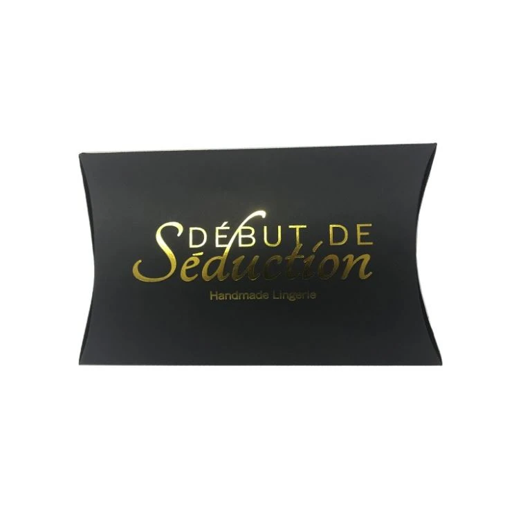 Gold Stamping Black Pillow Box
