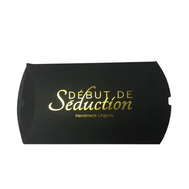 Gold Stamping Black Pillow Box Gold Stamping Black Pillow Box