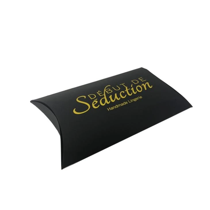 Gold Stamping Black Pillow Box Gold Stamping Black Pillow Box
